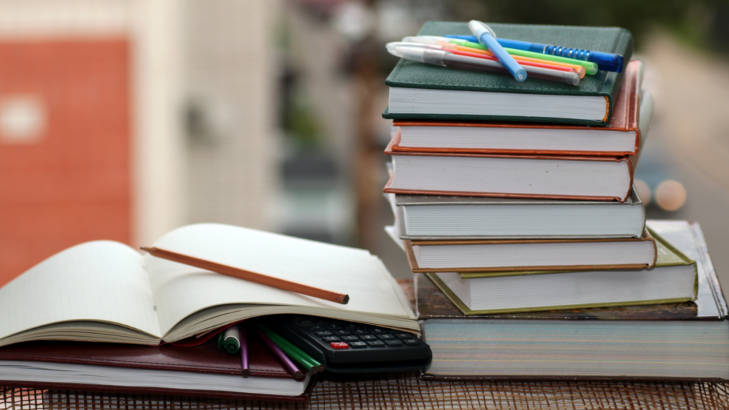 textbooks laying